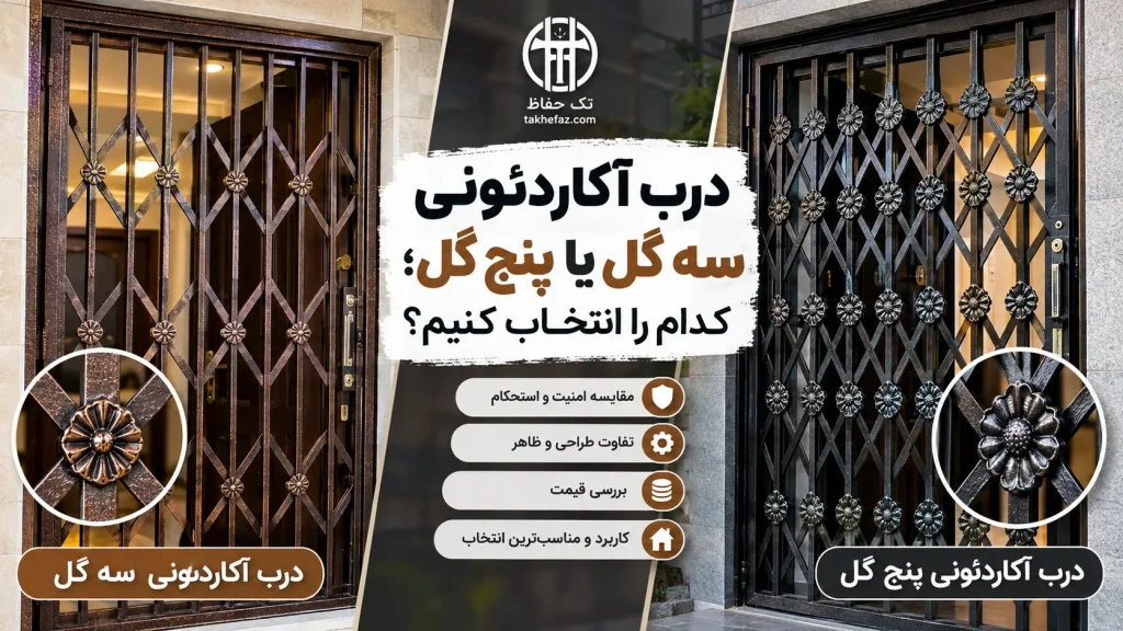 درب آکاردئونی سه گل یا پنج گل